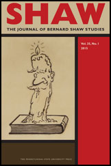 SHAW: The Annual of Bernard Shaw StudiesCover