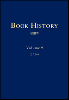 Click to see a full size image of this cover Cover for the book Book History, vol. 9