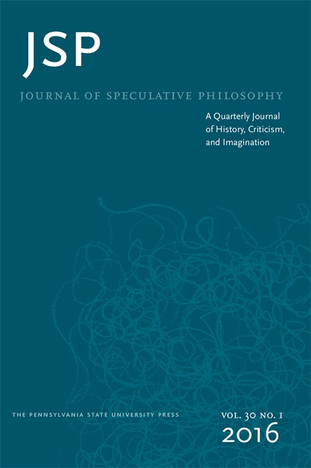 Cover image for Journal of Speculative Philosophy