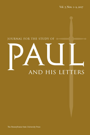 Cover image for Journal for the Study of Paul and His Letters