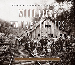 Cover image for Wood Hicks and Bark Peelers: A Visual History of Pennsylvania’s Railroad Lumbering Communities; The Photographic Legacy of William T. Clarke By Ronald E. Ostman, Harry Littell, and with an Introduction byLinda A. Ries