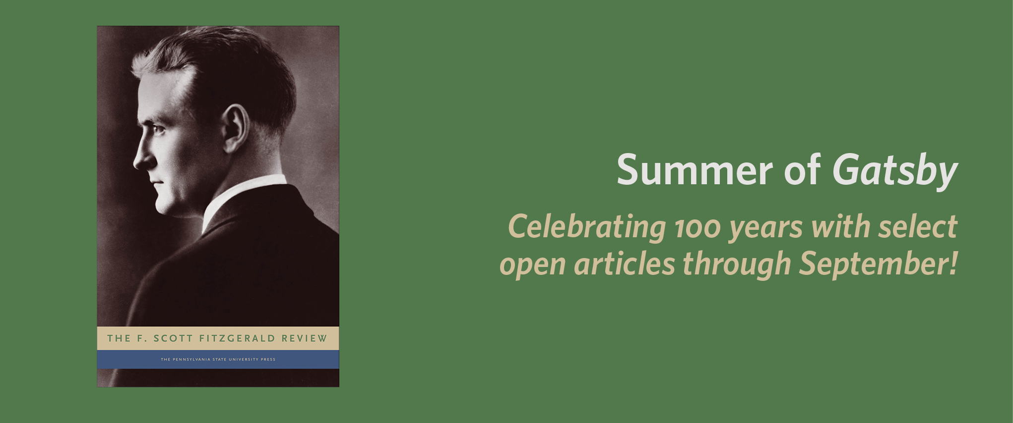 Summer of Gatsby - read open articles in the F. Scott Fitzgerald Review