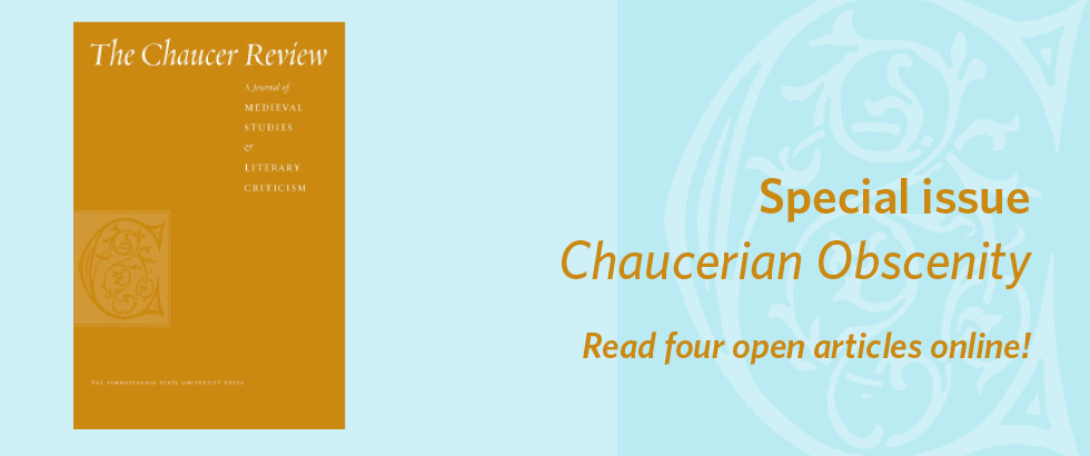 Chaucer Review banner: read four open articles online