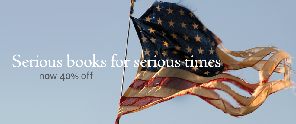 Banner with text: Serious Books for Serious Times: Now 40% Off